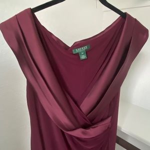 Ralph Lauren Green label Burgundy evening gown, size 16